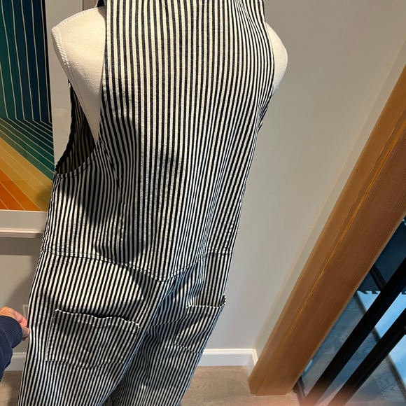 Sarahwear. Japanese made pinstripe wide leg dungaree overalls - Picture 4 of 7